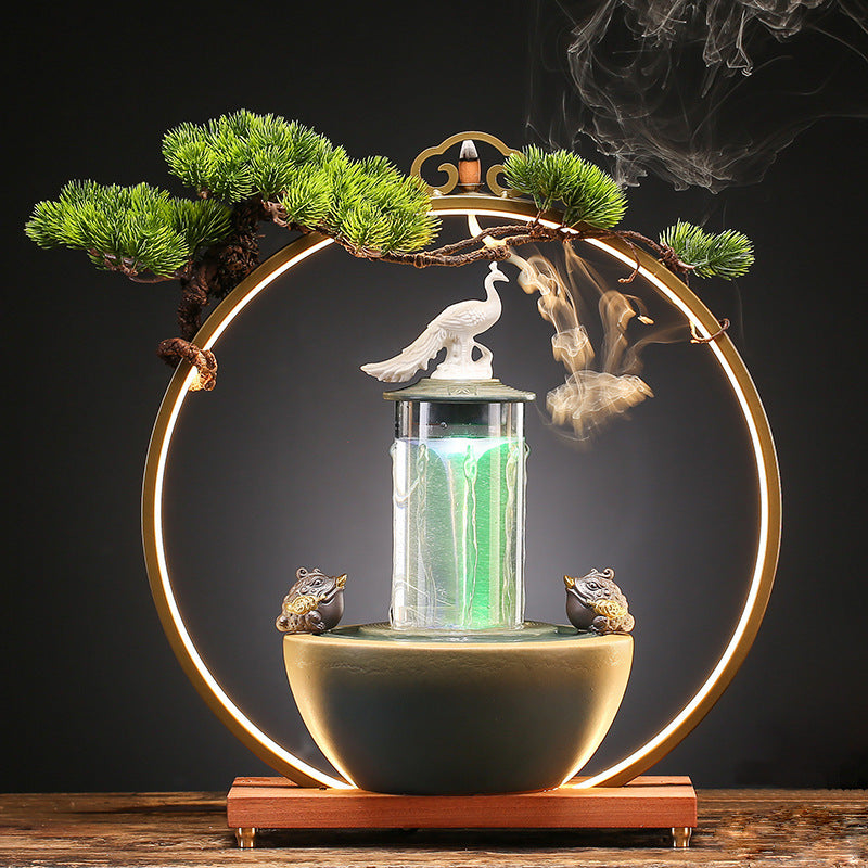 Lucky Flowing Water Ornaments Fortune Fountain Circulation Home Office Living Room Opening up Housewarming Gifts.jpg