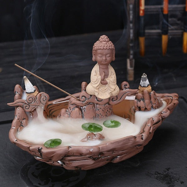 mainimage0Fisherman Fishing Buddha Buddhist Burner Backflow Incense Burner With 10Pcs Cones Incense Stick Censer Holder Use.jpg