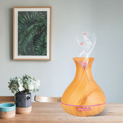 mainimage1400ML USB Ultrasonic Humidifier Tulip Vase Style Wood Grain Cool Mist Aromatherapy Essential Oil Diffuser Air.jpg