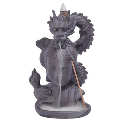 mainimage5Purple Clay Dragon Incense Burner with 20 Cones Waterfall Backflow Incense Holder Aromatherapy Ornament Zen Decor.jpg